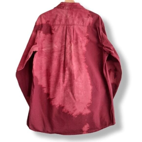 RED HEAD BRAND \ Button Down Tie Dye Shirt Red Men's Sz L - Picture 2 of 10